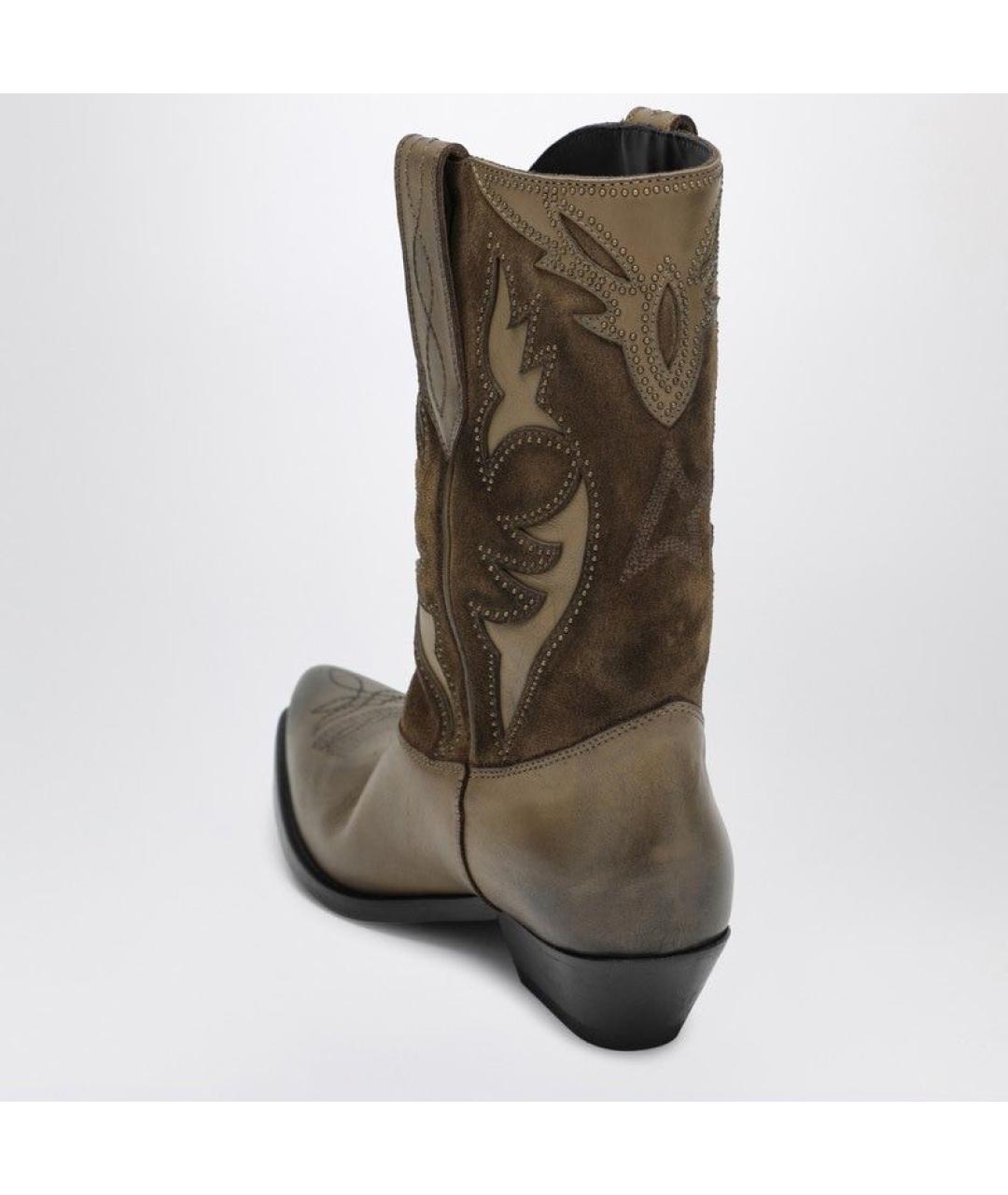 GOLDEN GOOSE DELUXE BRAND Хаки кожаные ботинки, фото 3