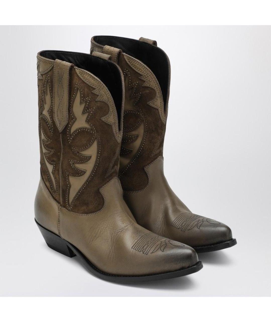 GOLDEN GOOSE DELUXE BRAND Хаки кожаные ботинки, фото 2