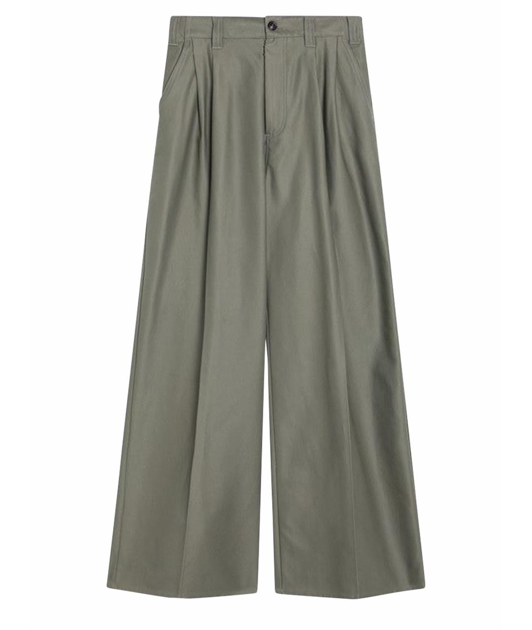MAISON MARGIELA Зеленые хлопковые прямые брюки, фото 1