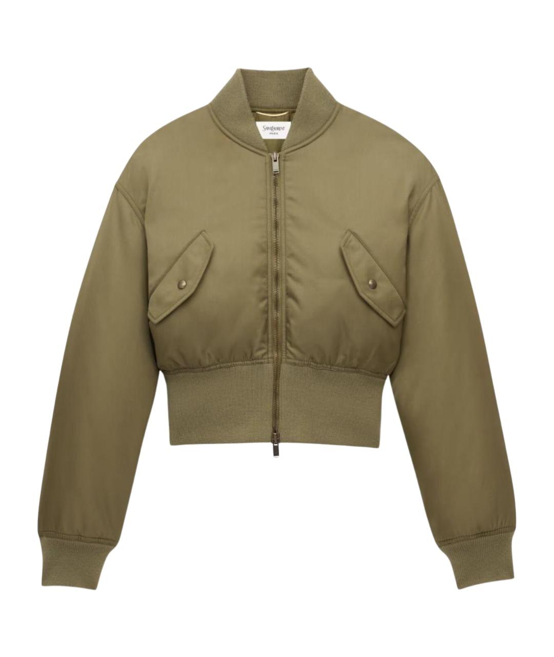 SAINT LAURENT Зеленая полиамидовая куртка, фото 1