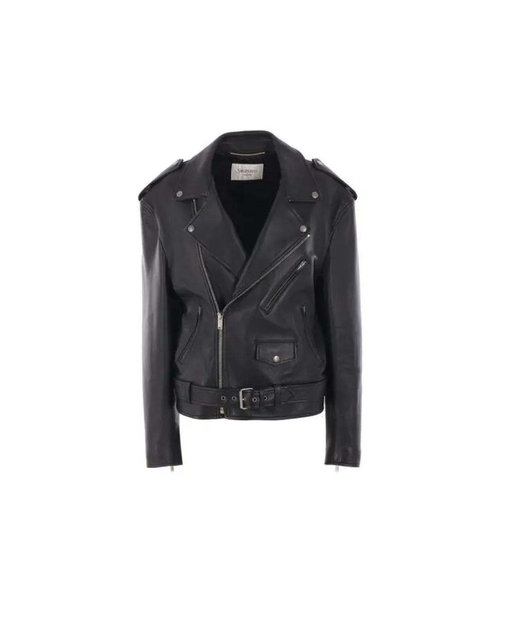 SAINT LAURENT Черная кожаная куртка, фото 1