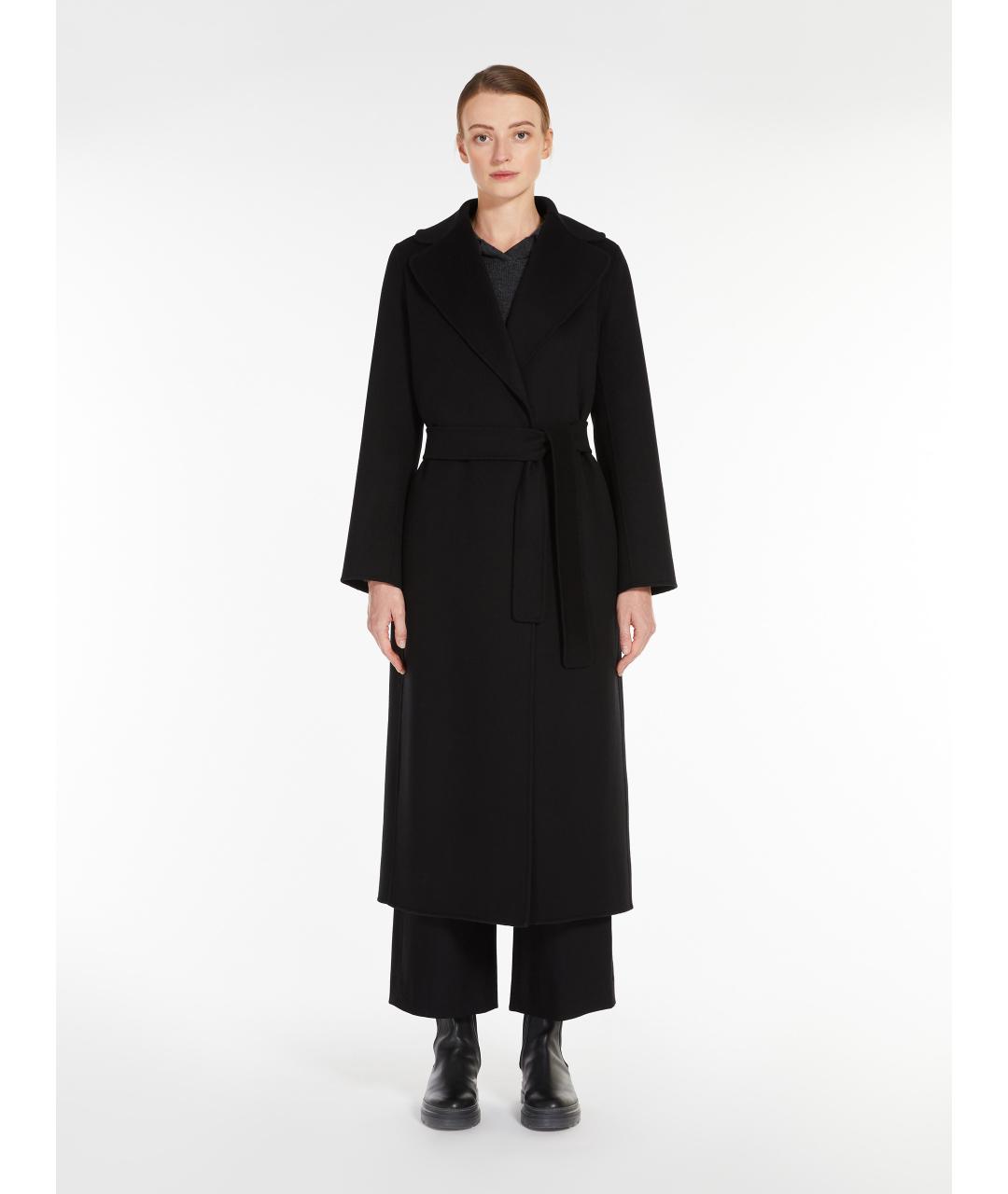 'S MAX MARA Черное шерстяное пальто, фото 3