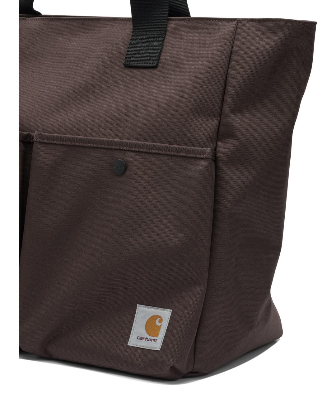 CARHARTT WIP Коричневая синтетическая сумка тоут, фото 4
