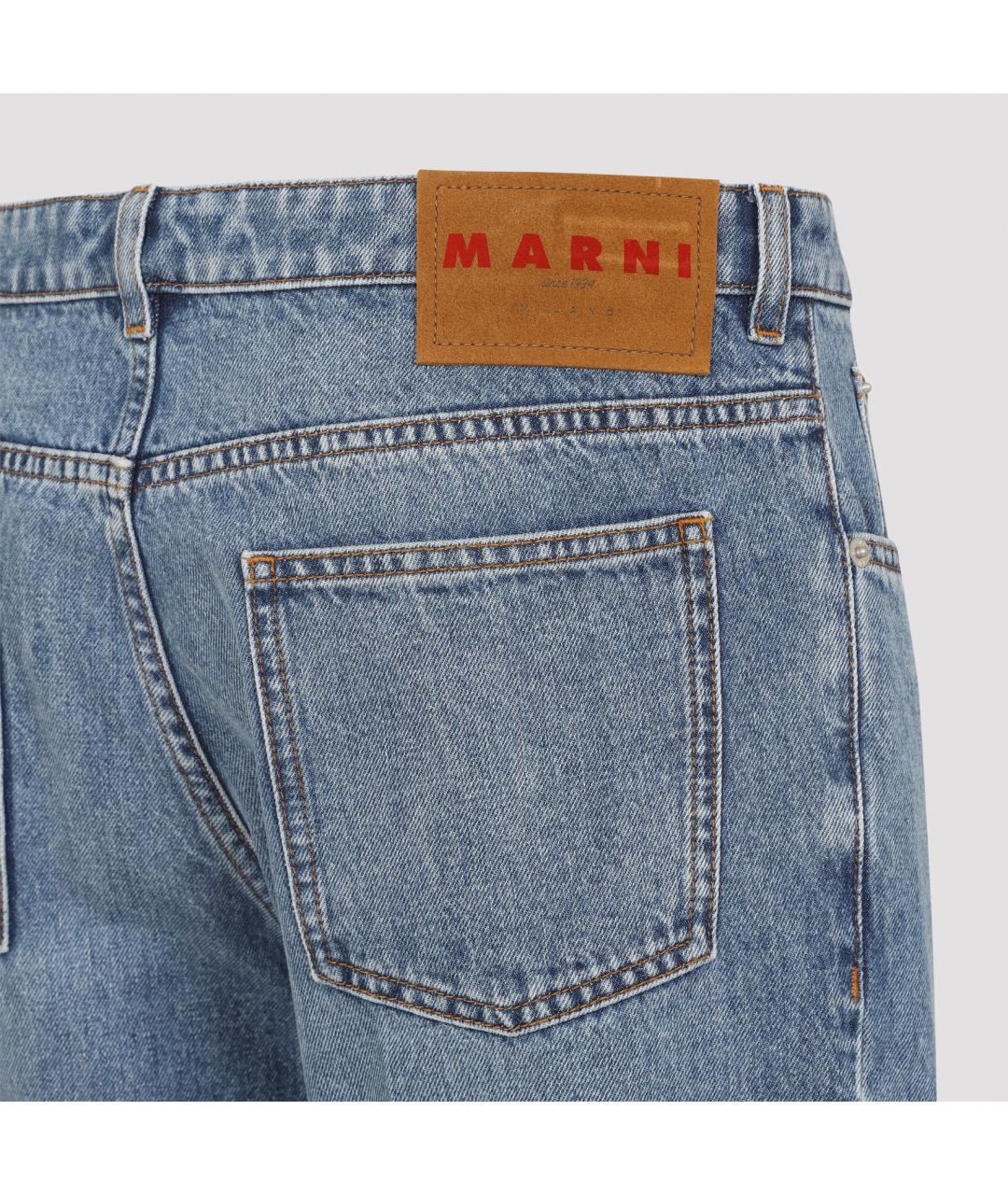 MARNI Голубые хлопковые джинсы скинни, фото 3