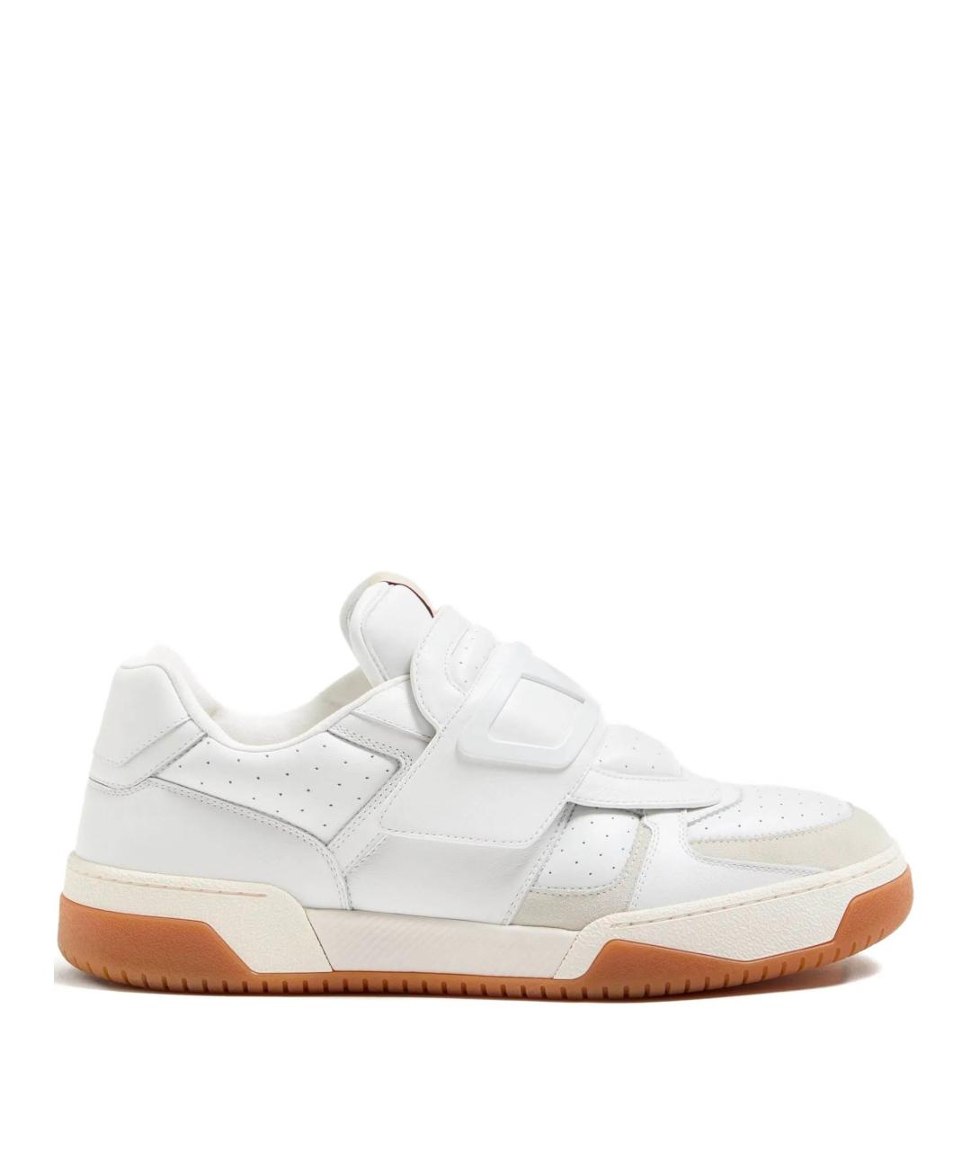 VALENTINO Белые кожаные низкие кроссовки / кеды, фото 1