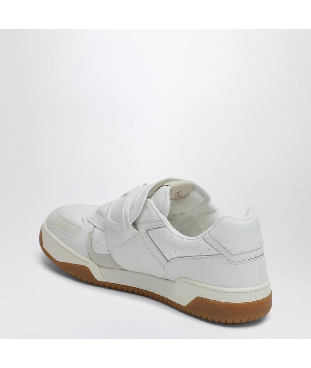 VALENTINO Белые кожаные низкие кроссовки / кеды, фото 3