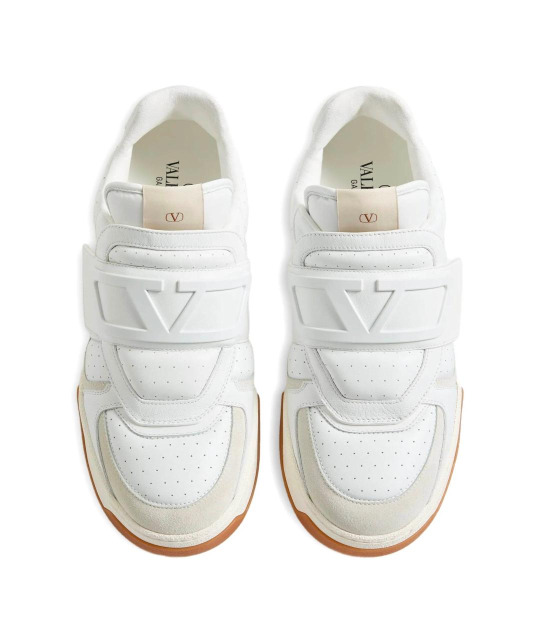 VALENTINO Белые кожаные низкие кроссовки / кеды, фото 5