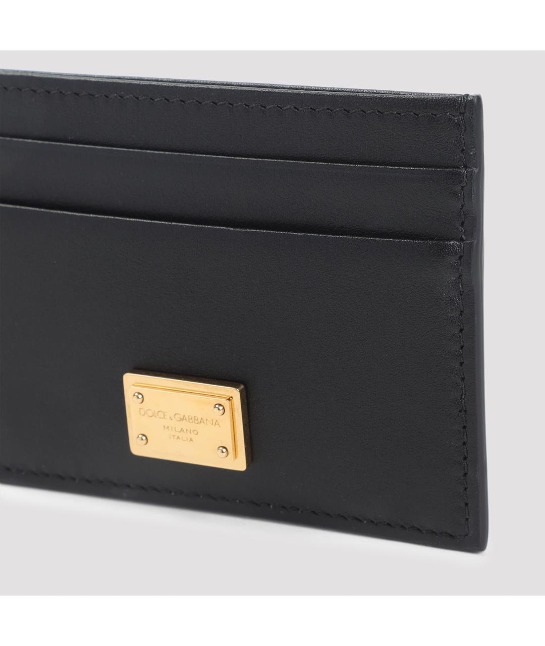 DOLCE&GABBANA Черный кожаный кардхолдер, фото 3