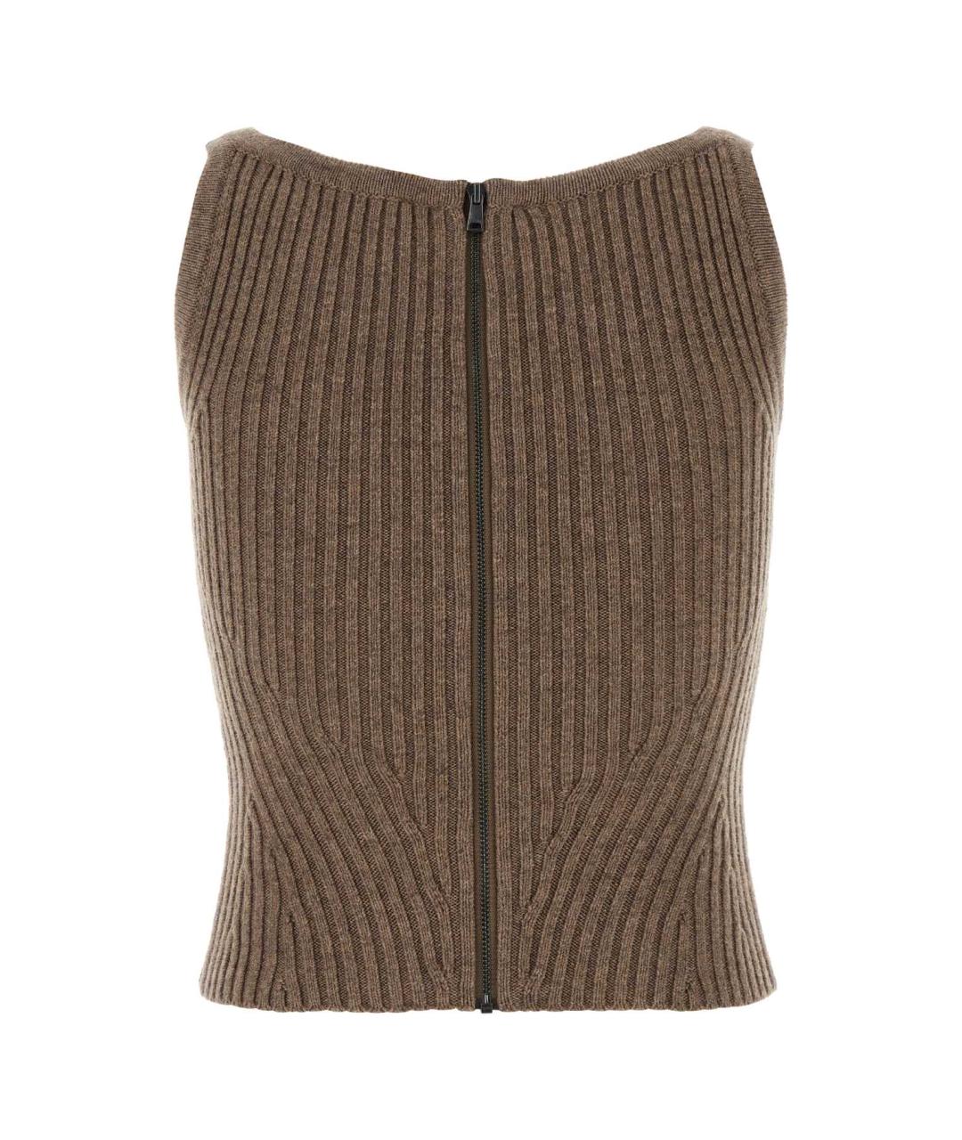 MAX MARA Бежевая кашемировая майка, фото 2