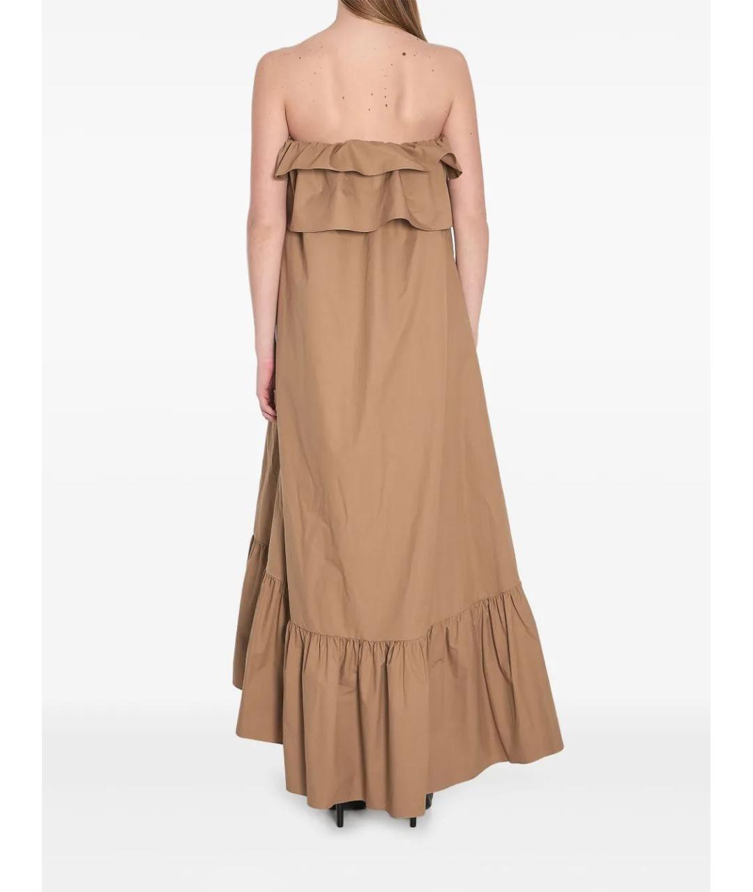 SAINT LAURENT Бежевое хлопковое повседневное платье, фото 5