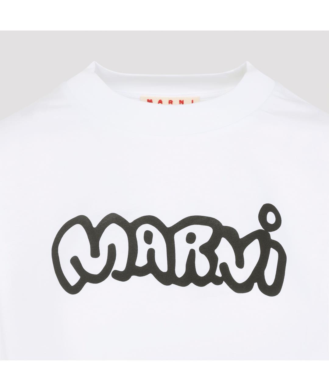 MARNI Белая хлопковая футболка, фото 3