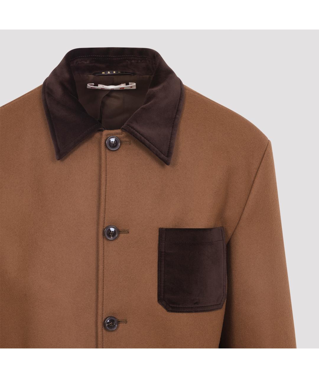 MARNI Коричневая шерстяная куртка, фото 3
