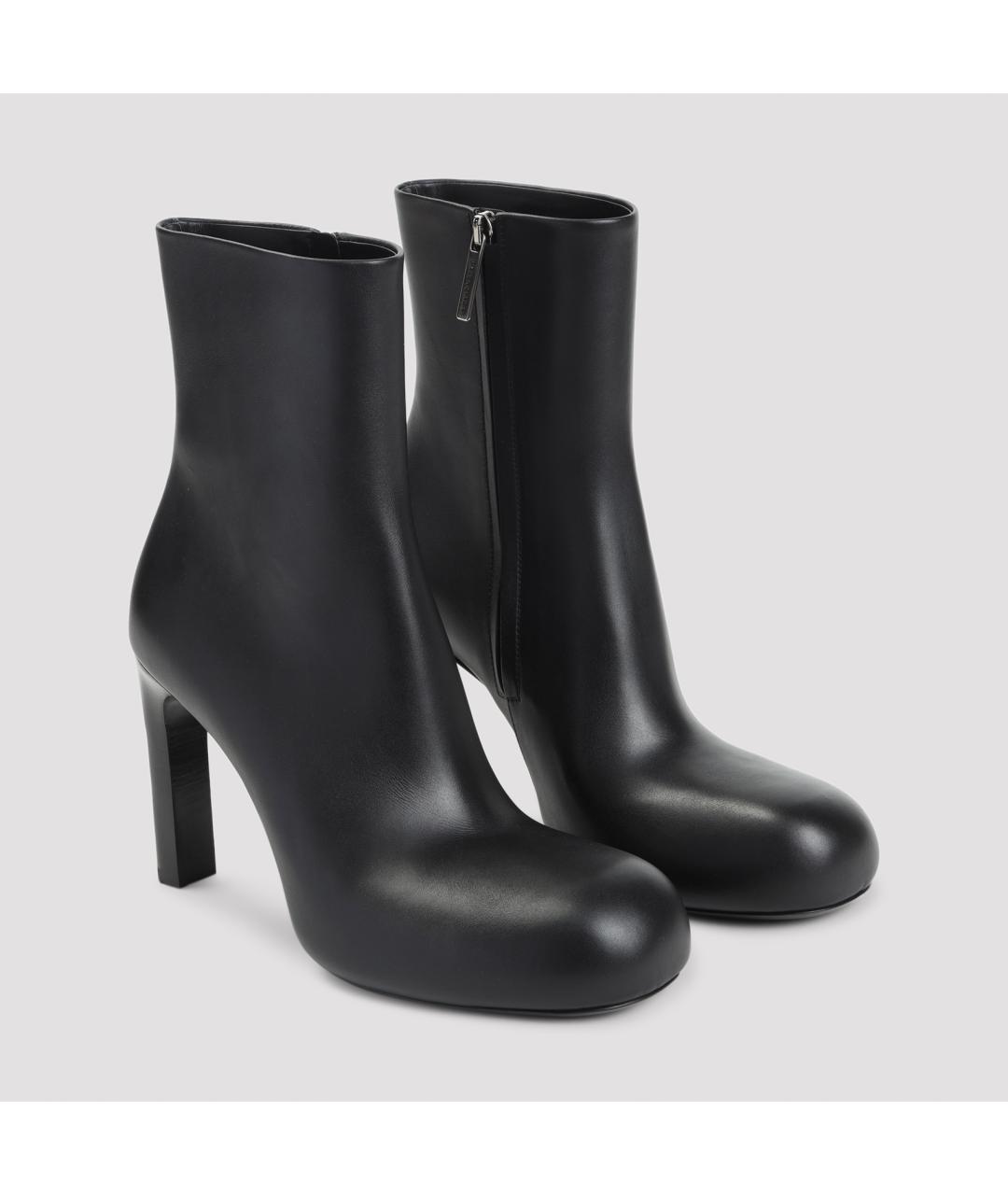 BALENCIAGA Черные кожаные ботильоны, фото 4