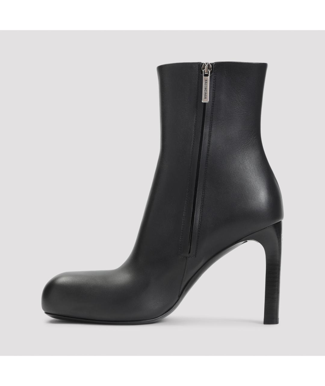 BALENCIAGA Черные кожаные ботильоны, фото 3