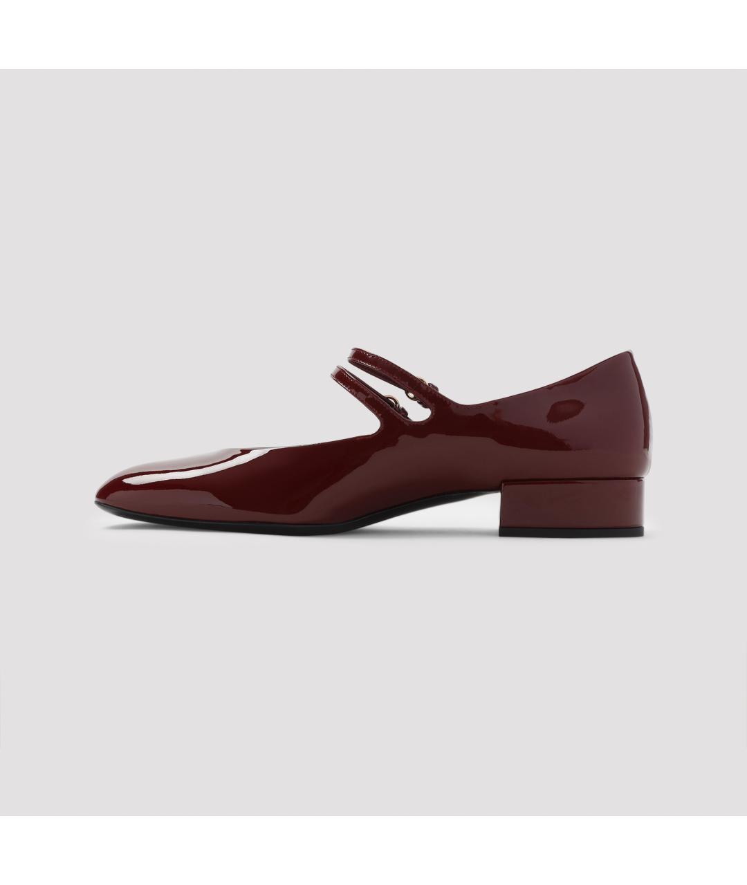 MIU MIU Бордовые туфли из лакированной кожи, фото 3