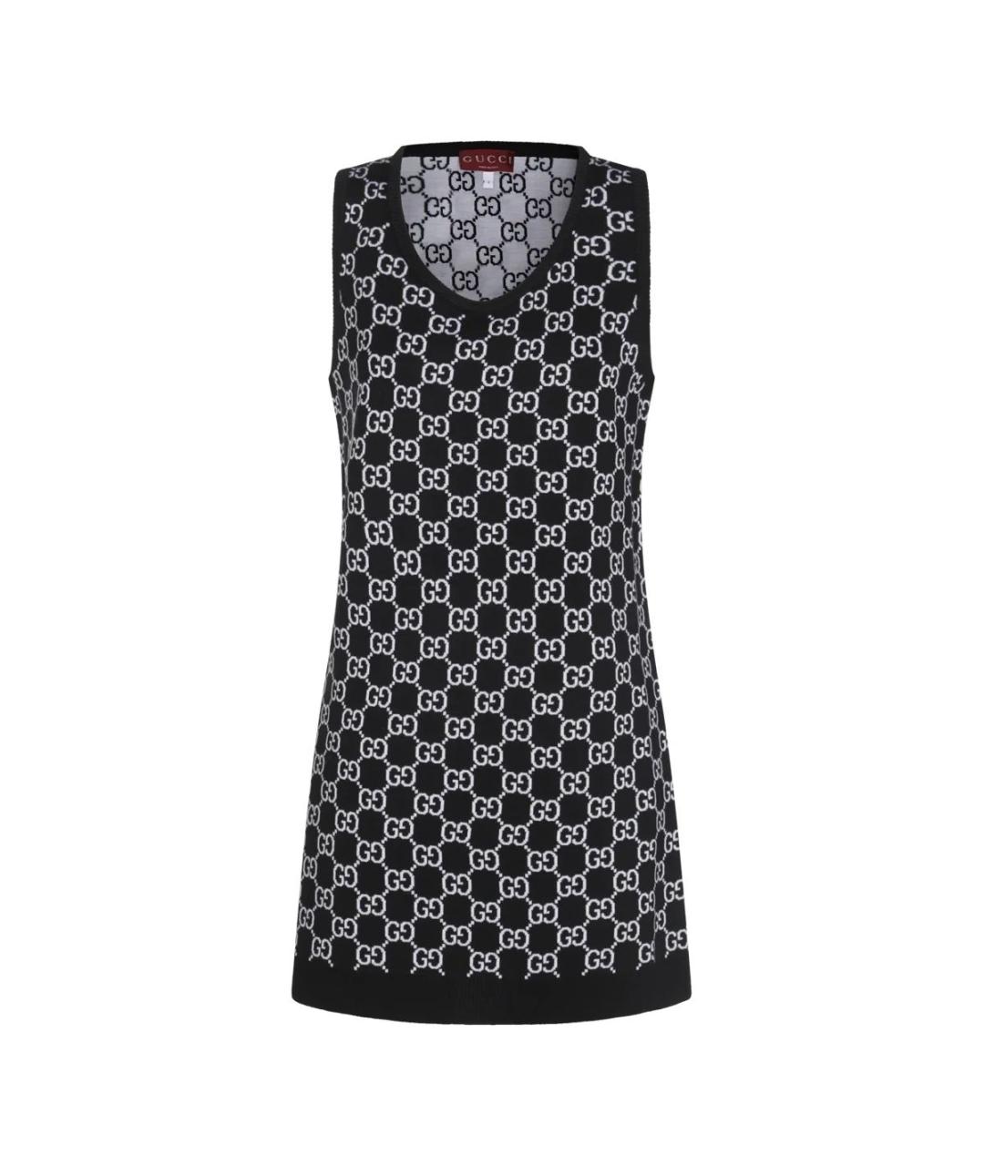 GUCCI Черное шерстяное повседневное платье, фото 1