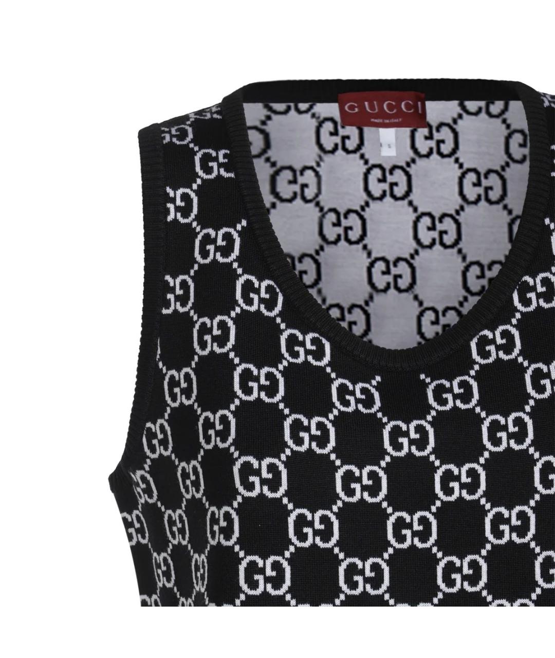 GUCCI Черное шерстяное повседневное платье, фото 3