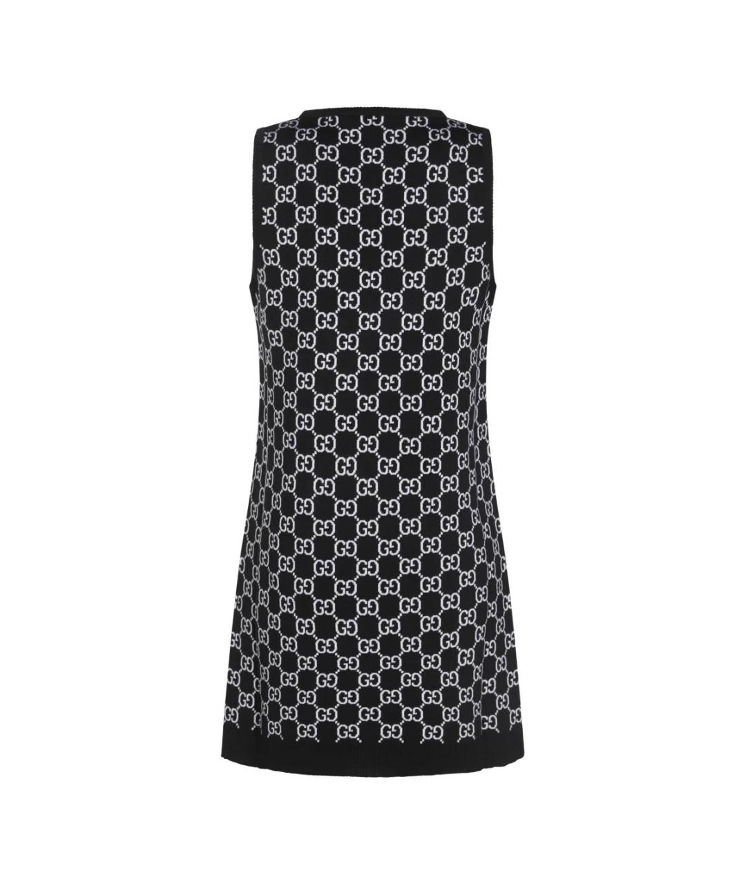 GUCCI Черное шерстяное повседневное платье, фото 2