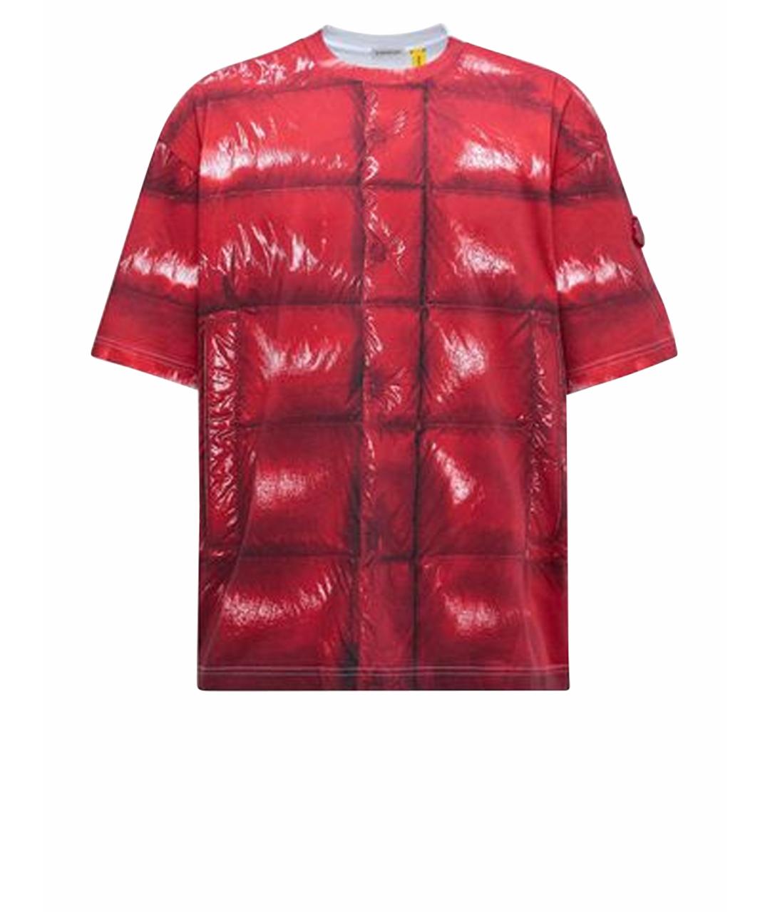MONCLER Красная хлопковая футболка, фото 1