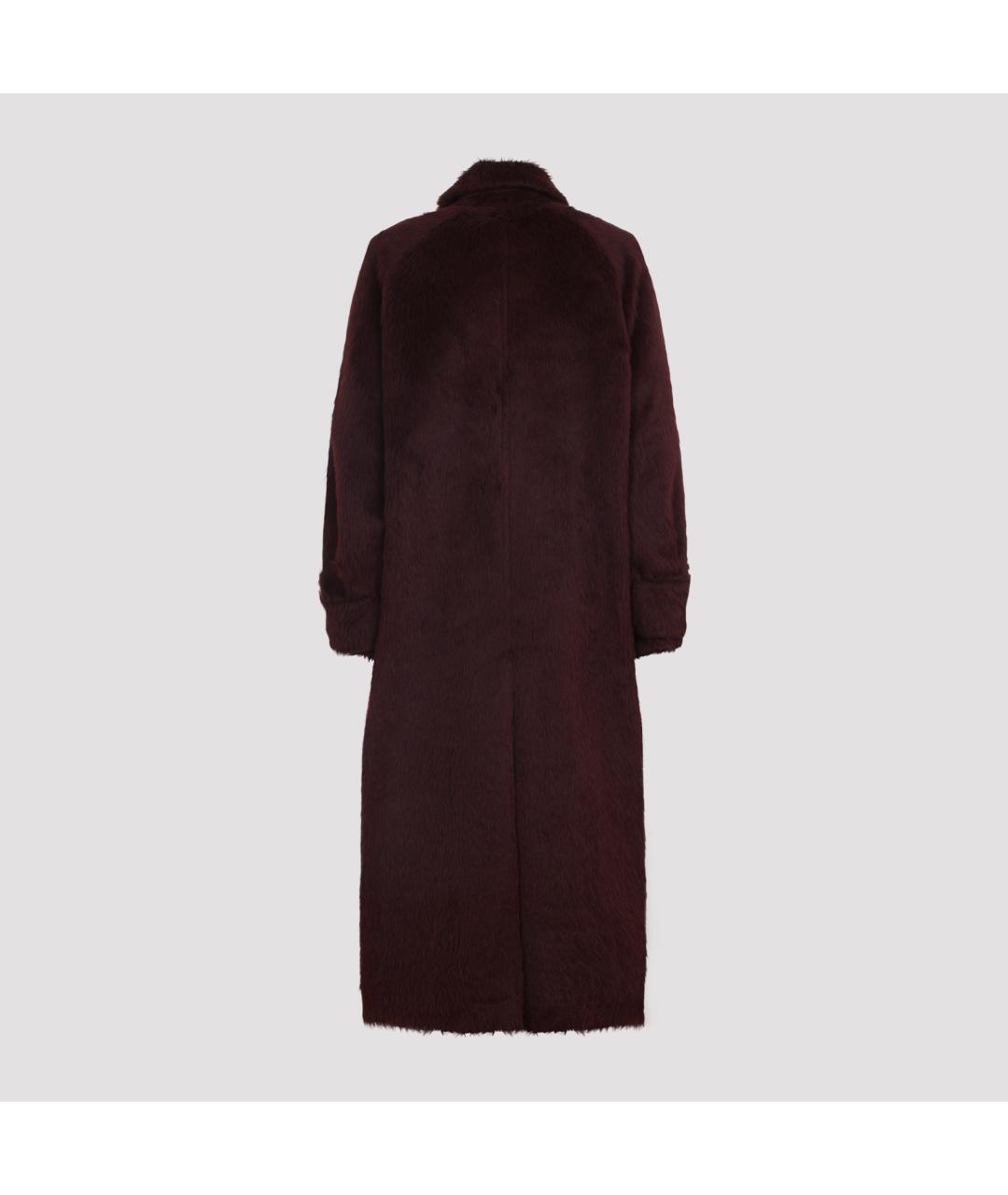 MAX MARA Бордовое шерстяное пальто, фото 3