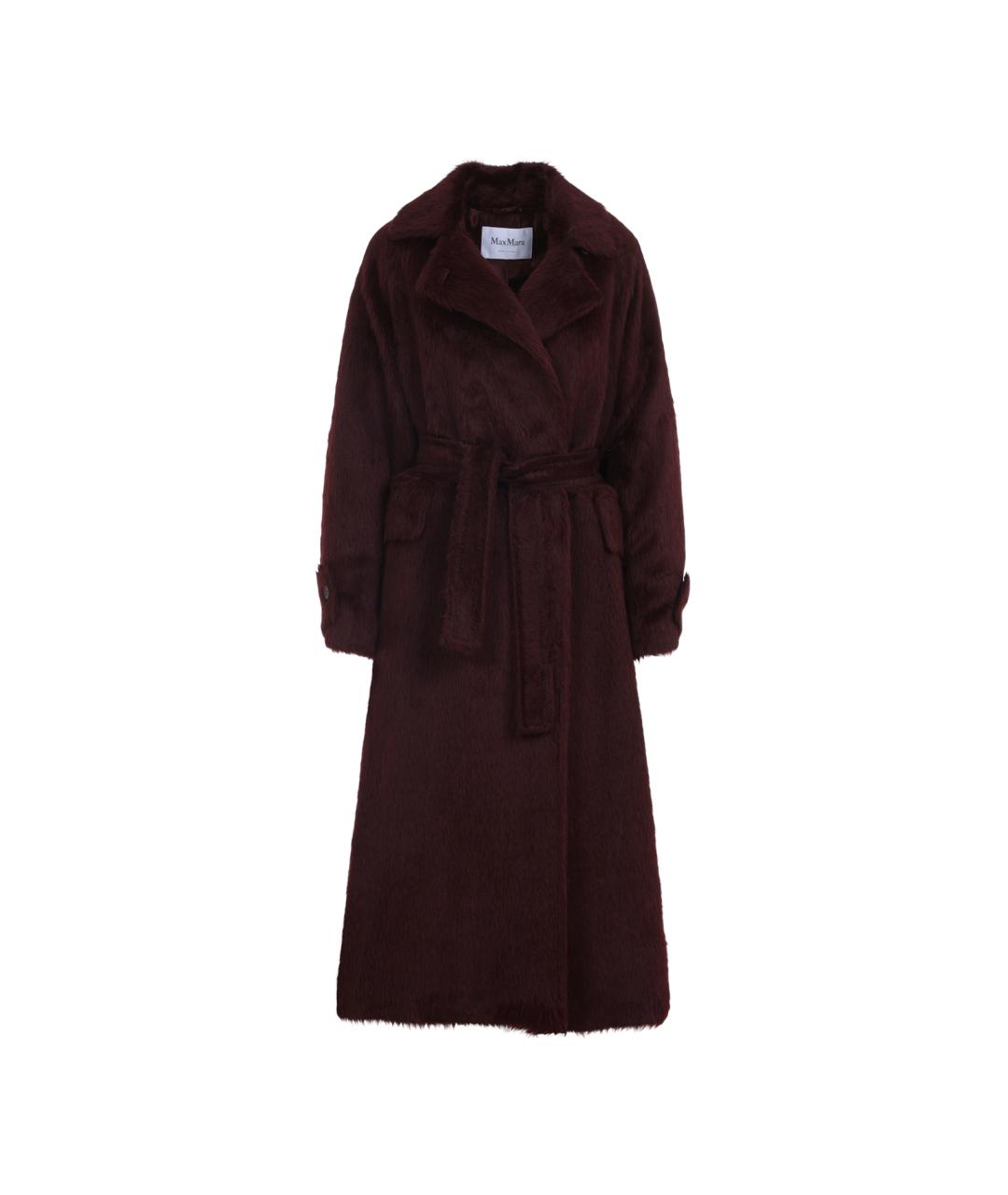 MAX MARA Бордовое шерстяное пальто, фото 1