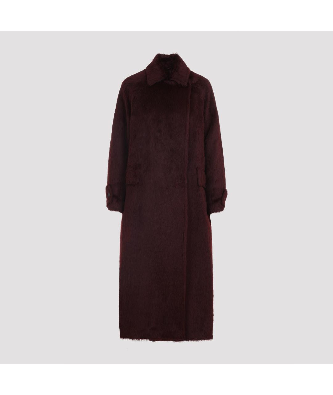 MAX MARA Бордовое шерстяное пальто, фото 4