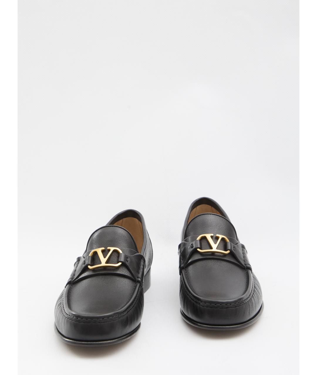 VALENTINO Черные кожаные лоферы, фото 5