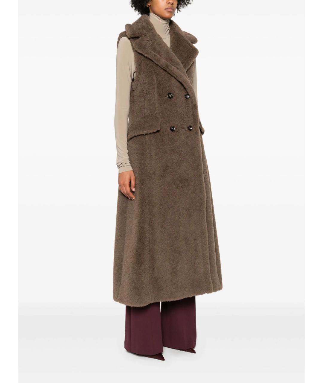 MAX MARA Коричневый шерстяной жилет, фото 3