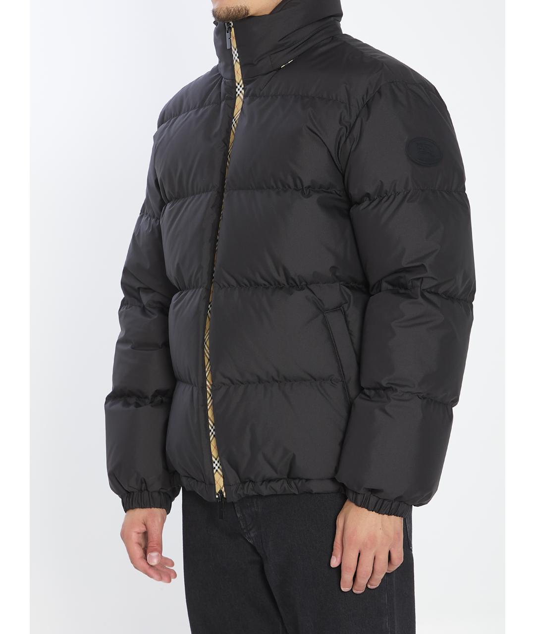 BURBERRY Черный полиэстеровый пуховик, фото 3