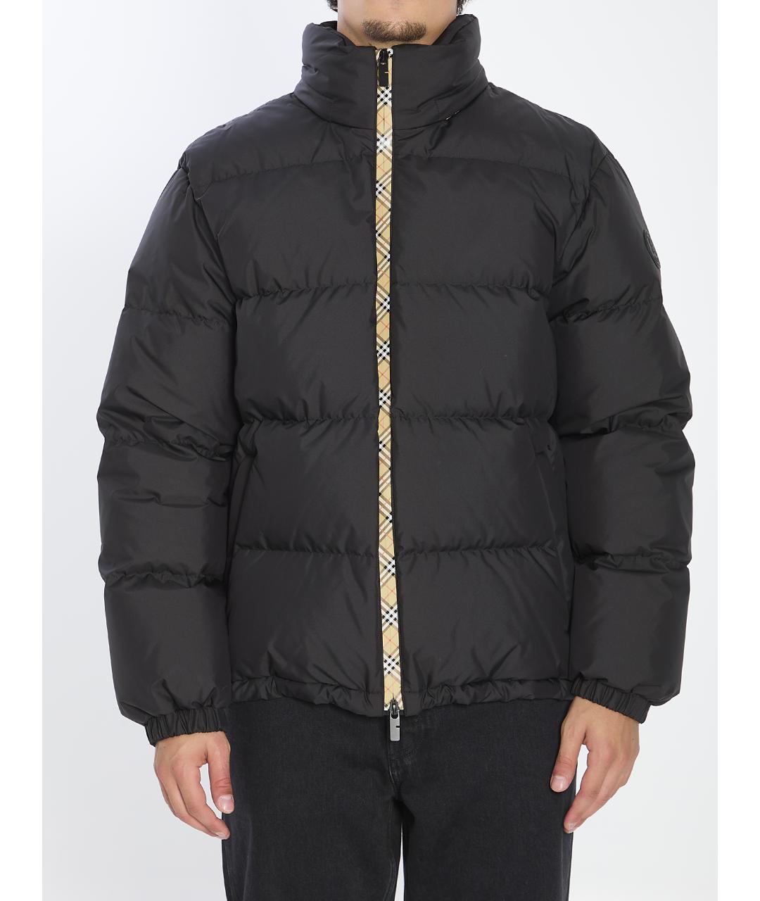 BURBERRY Черный полиэстеровый пуховик, фото 2