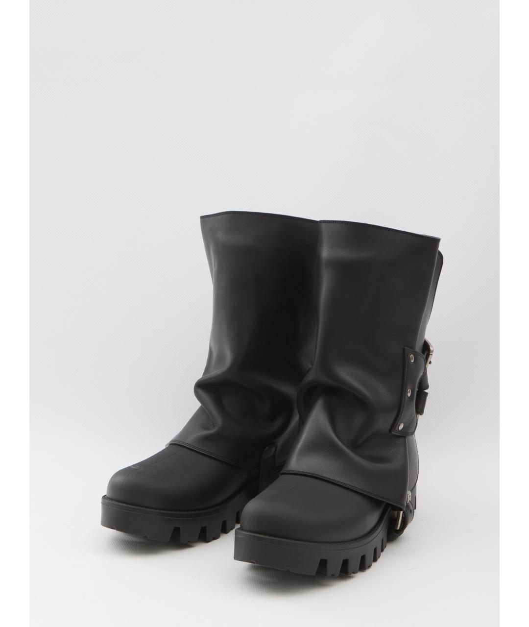 DOLCE&GABBANA Черные кожаные ботинки, фото 2