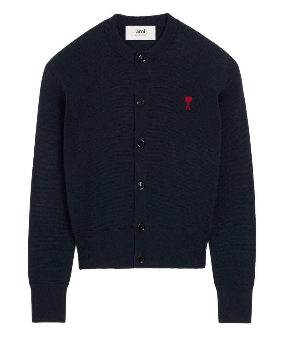 Ami Paris Синий шерстяной кардиган, фото 1