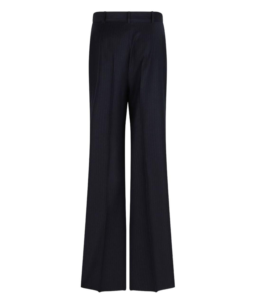 MAX MARA Синие шерстяные прямые брюки, фото 3