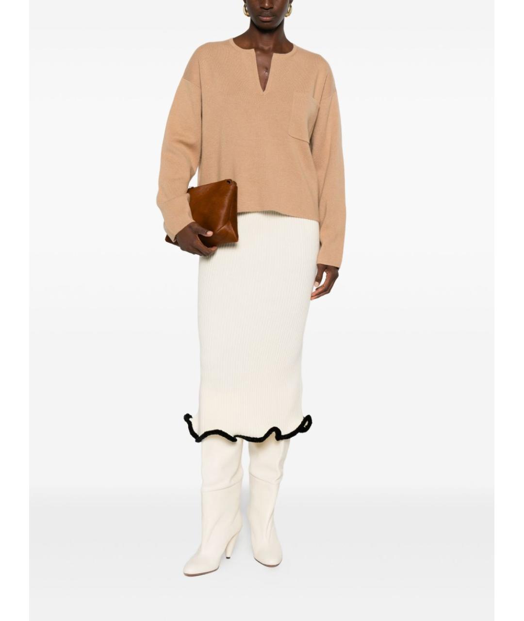 MAX MARA Бежевый кашемировый джемпер / свитер, фото 3