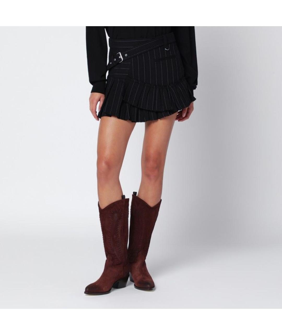 ISABEL MARANT Черная вискозная юбка мини, фото 3