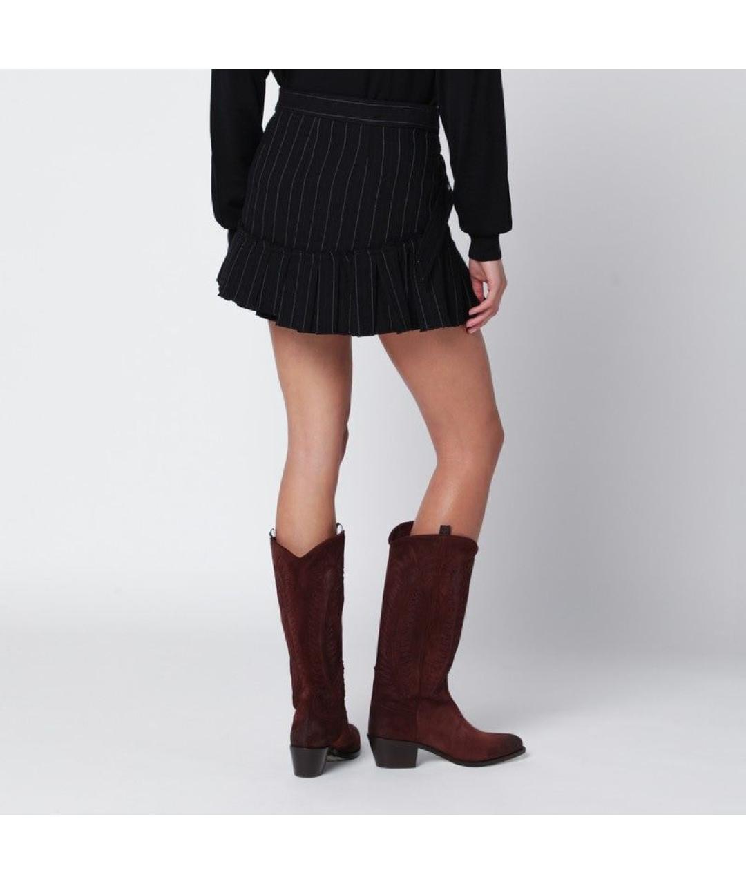 ISABEL MARANT Черная вискозная юбка мини, фото 2