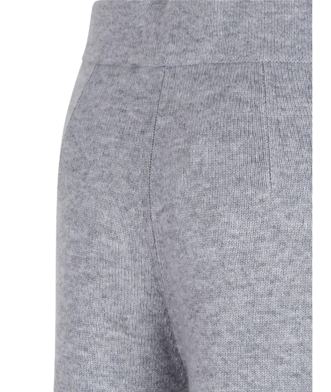 MAX MARA Серые шерстяные прямые брюки, фото 2