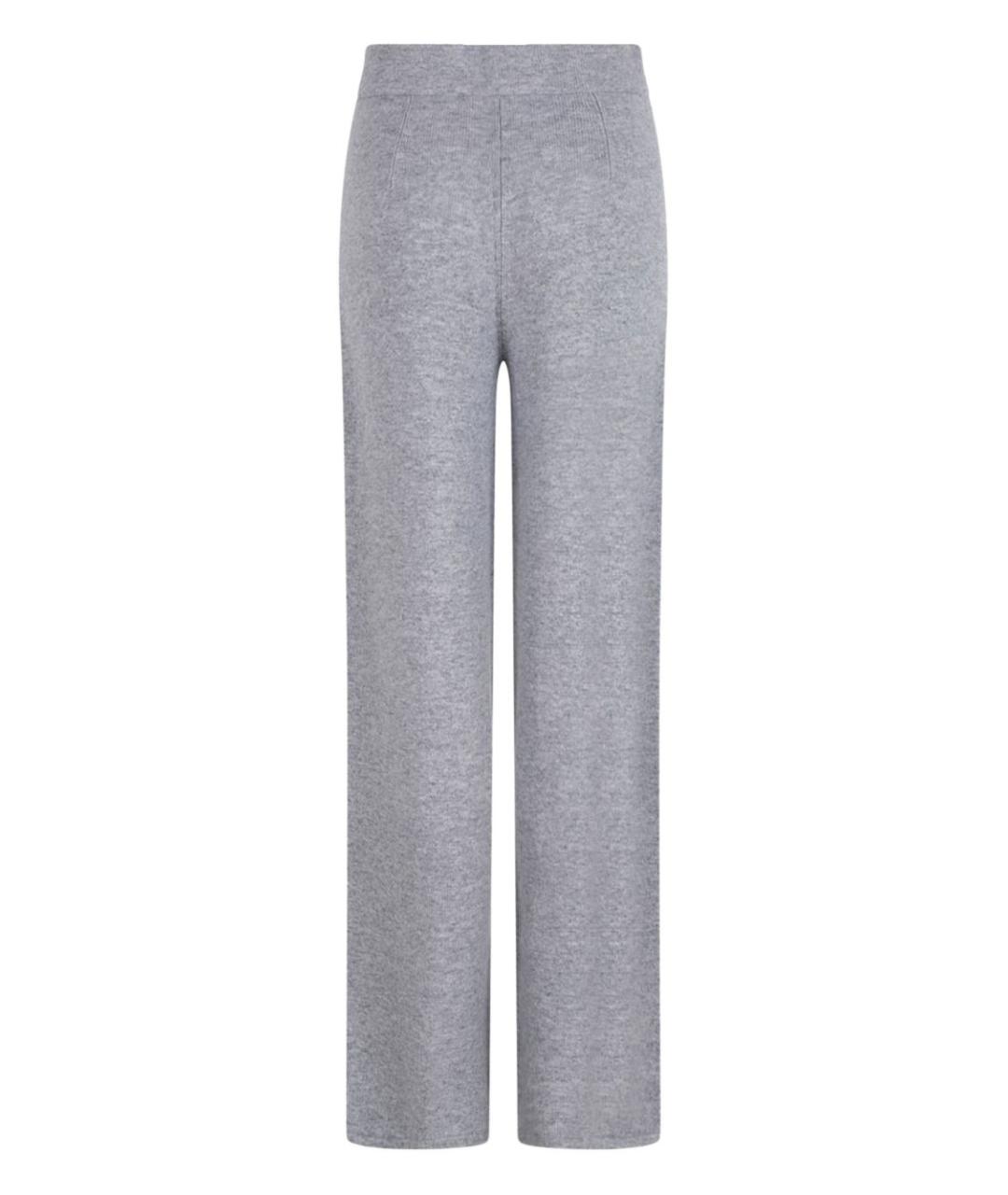 MAX MARA Серые шерстяные прямые брюки, фото 1