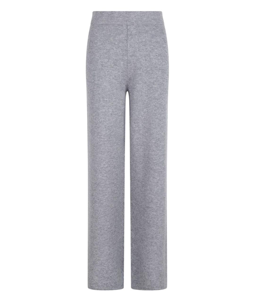 MAX MARA Серые шерстяные прямые брюки, фото 3