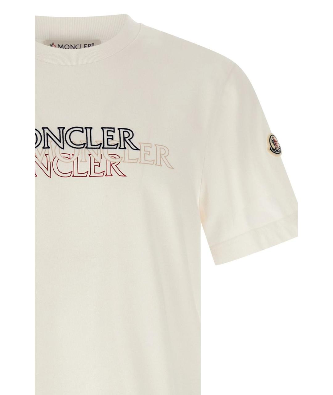 MONCLER Бежевая хлопковая футболка, фото 3