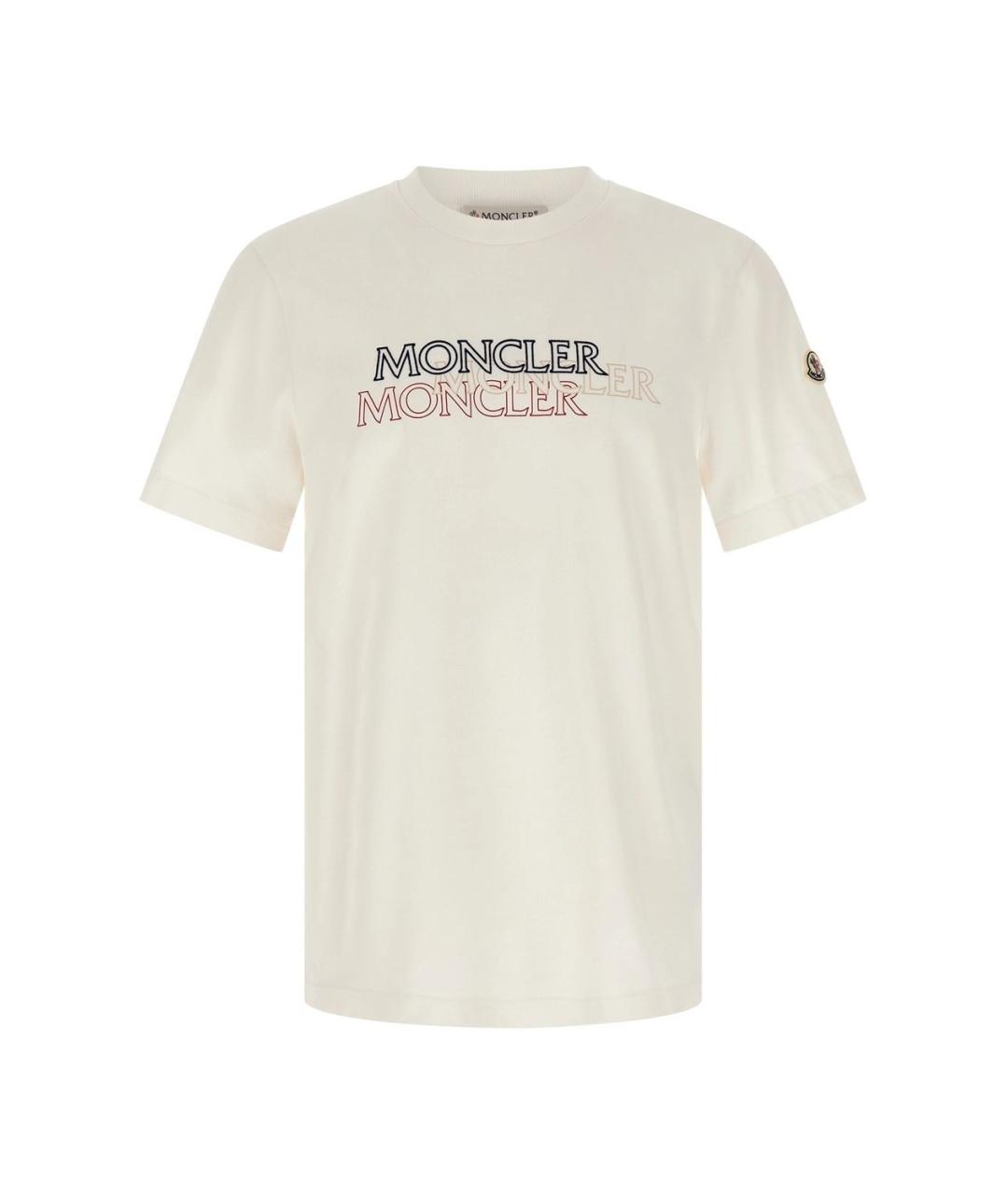 MONCLER Бежевая хлопковая футболка, фото 1