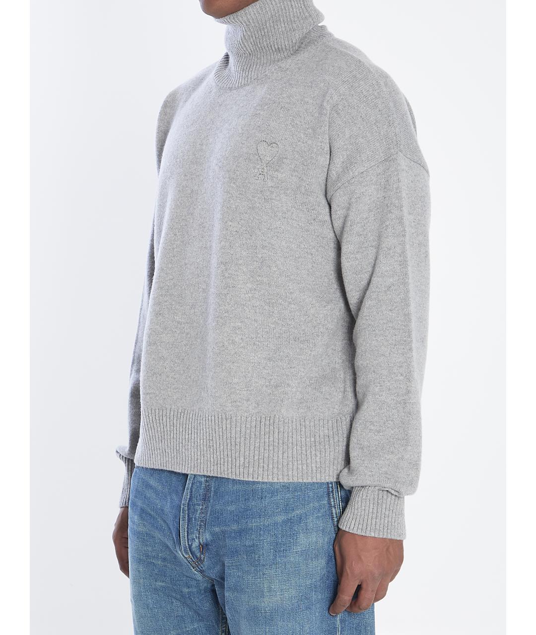 Ami Paris Серый шерстяной джемпер / свитер, фото 3