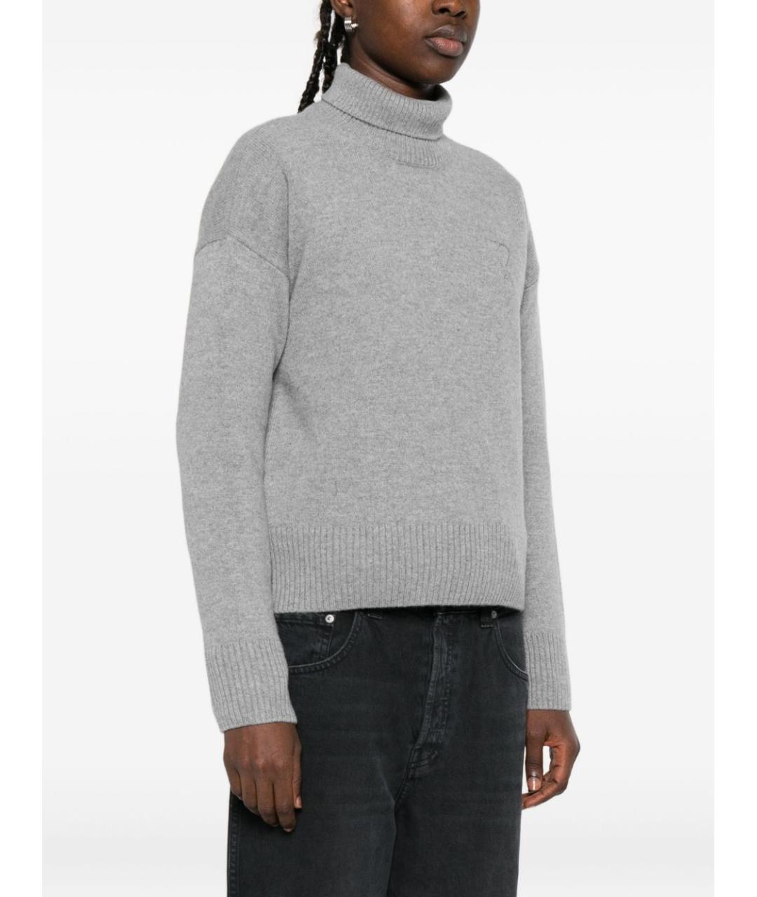 Ami Paris Серый шерстяной джемпер / свитер, фото 6