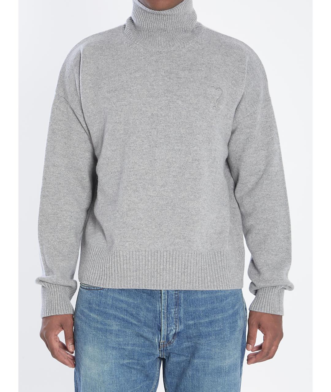 Ami Paris Серый шерстяной джемпер / свитер, фото 2