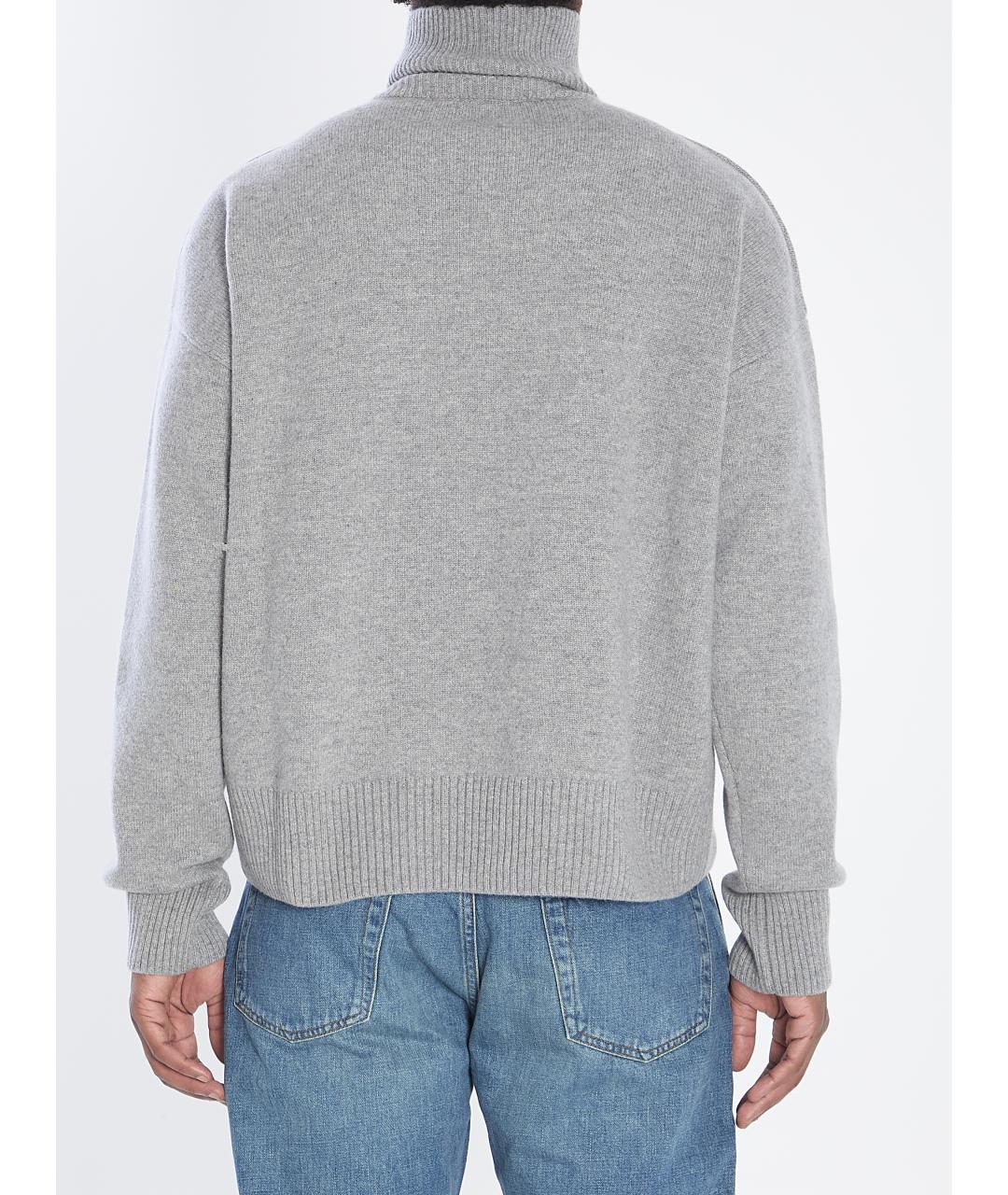 Ami Paris Серый шерстяной джемпер / свитер, фото 5