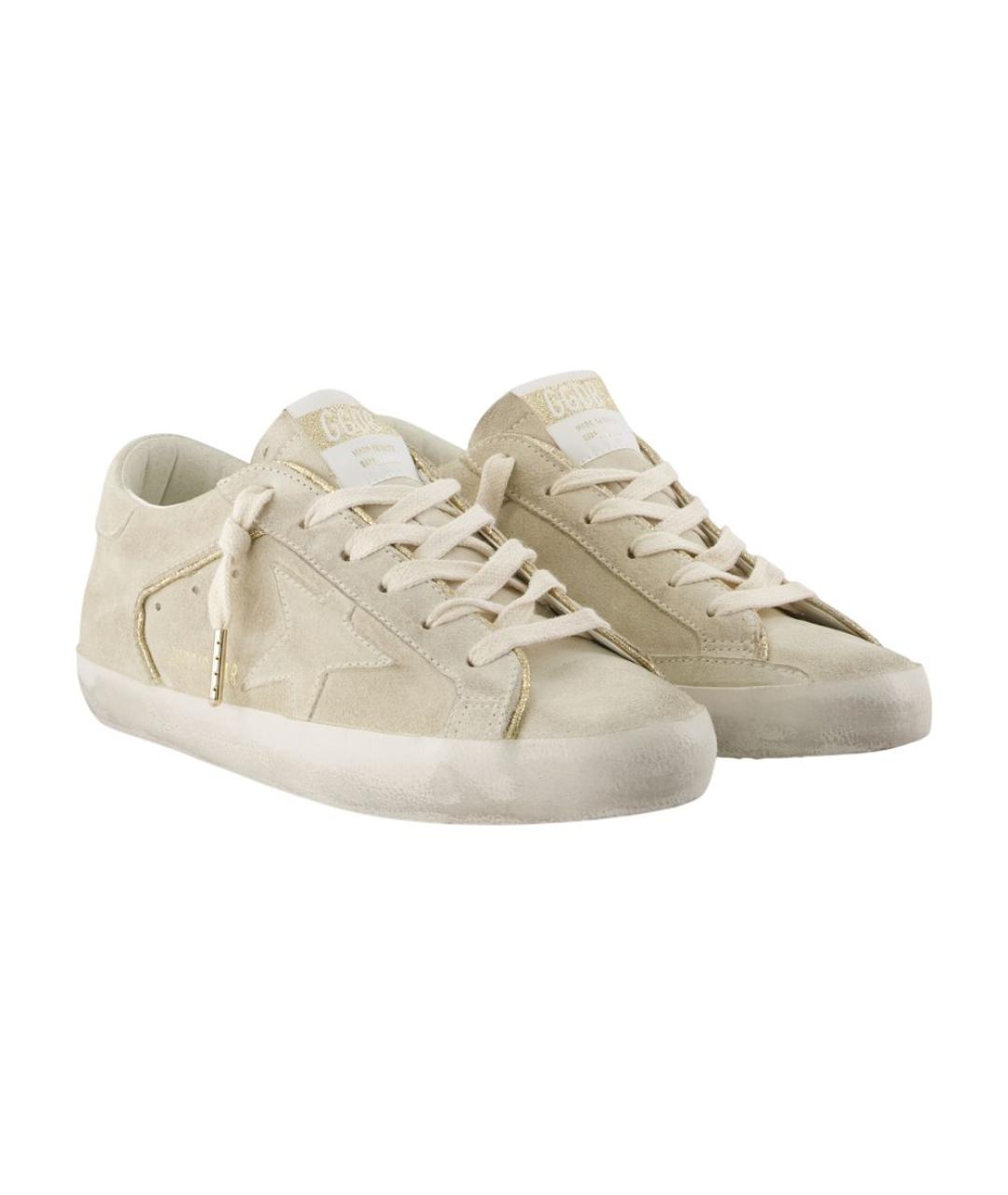 GOLDEN GOOSE DELUXE BRAND Бежевые замшевые кеды, фото 2