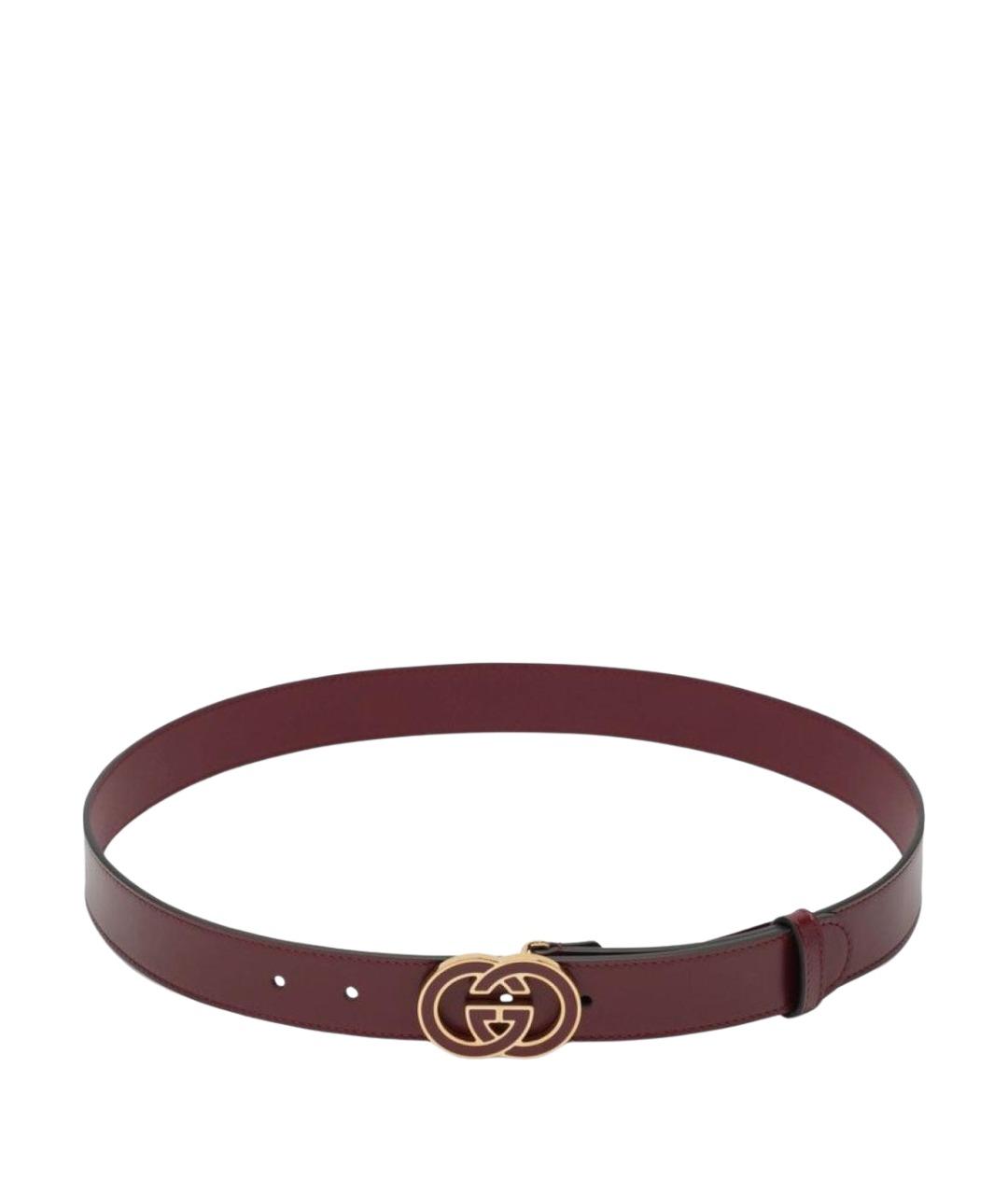 GUCCI Бордовый кожаный ремень, фото 1