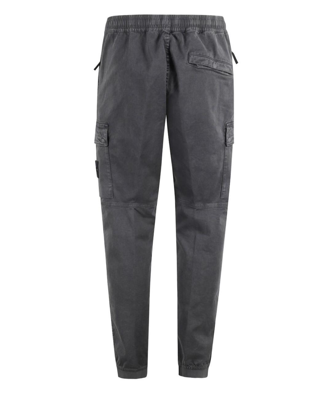 STONE ISLAND Серые хлопковые повседневные брюки, фото 2