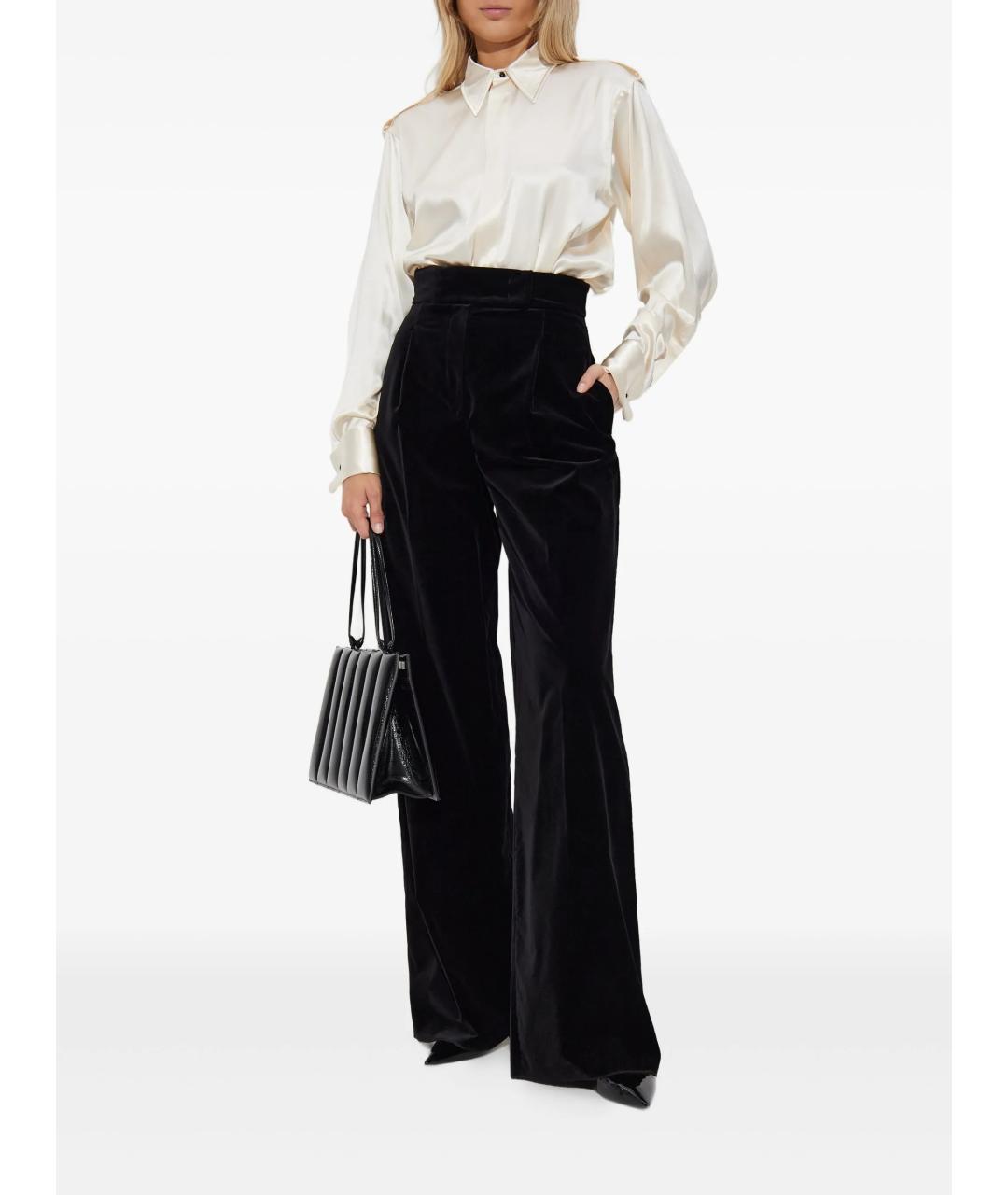 MAX MARA Черные хлопковые прямые брюки, фото 2