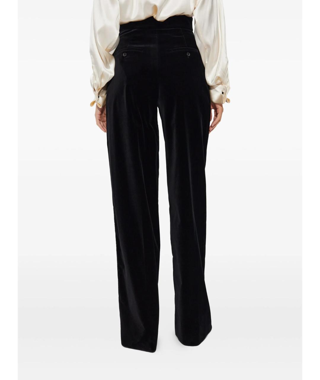 MAX MARA Черные хлопковые прямые брюки, фото 4